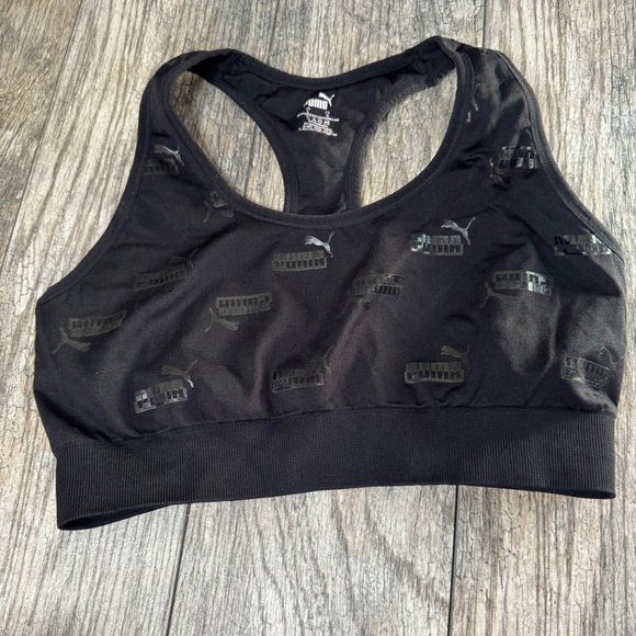 Puma Other - PUMA Support Sports Bra Logo Allover Black Size L
